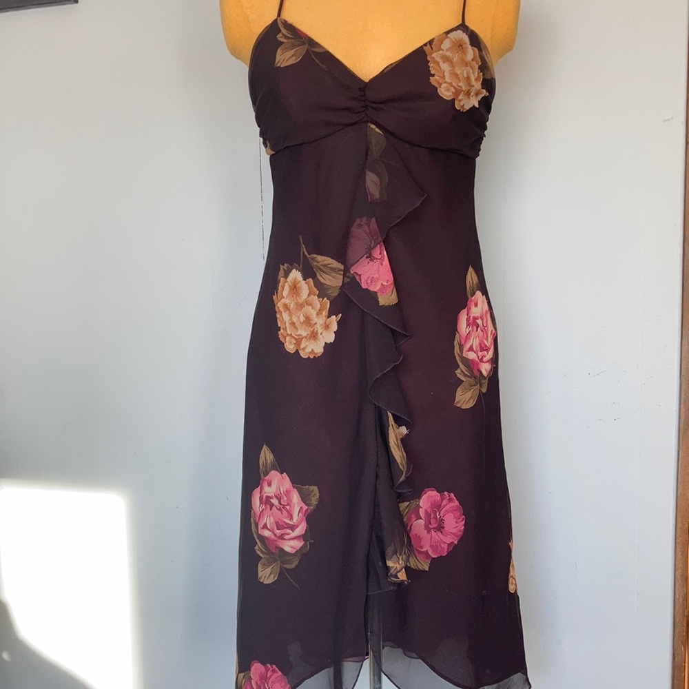 ABS by Allen Schwartz dress Ruffle Floral Spring Sz 4 Prom